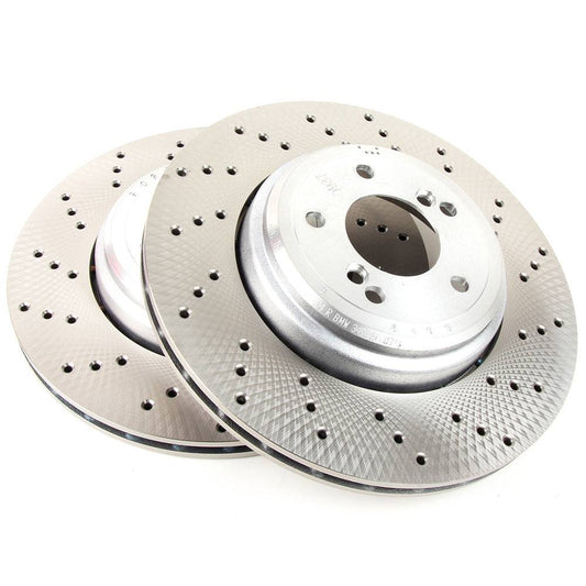 Cross-Drilled Floating Brake Disc/Rotor Set - Rear - Clickable Automotive