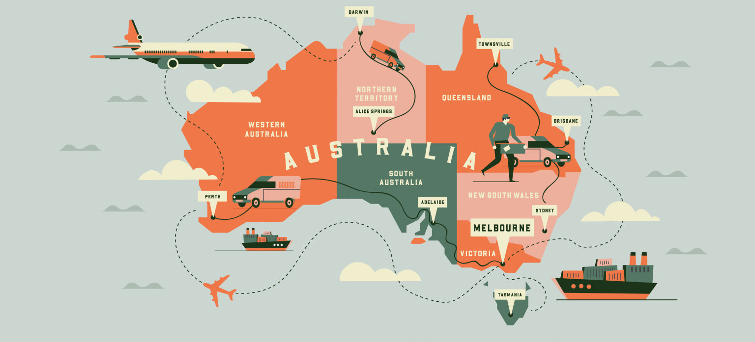 European Parts Delivery Map of Australia - Clickable Automotive