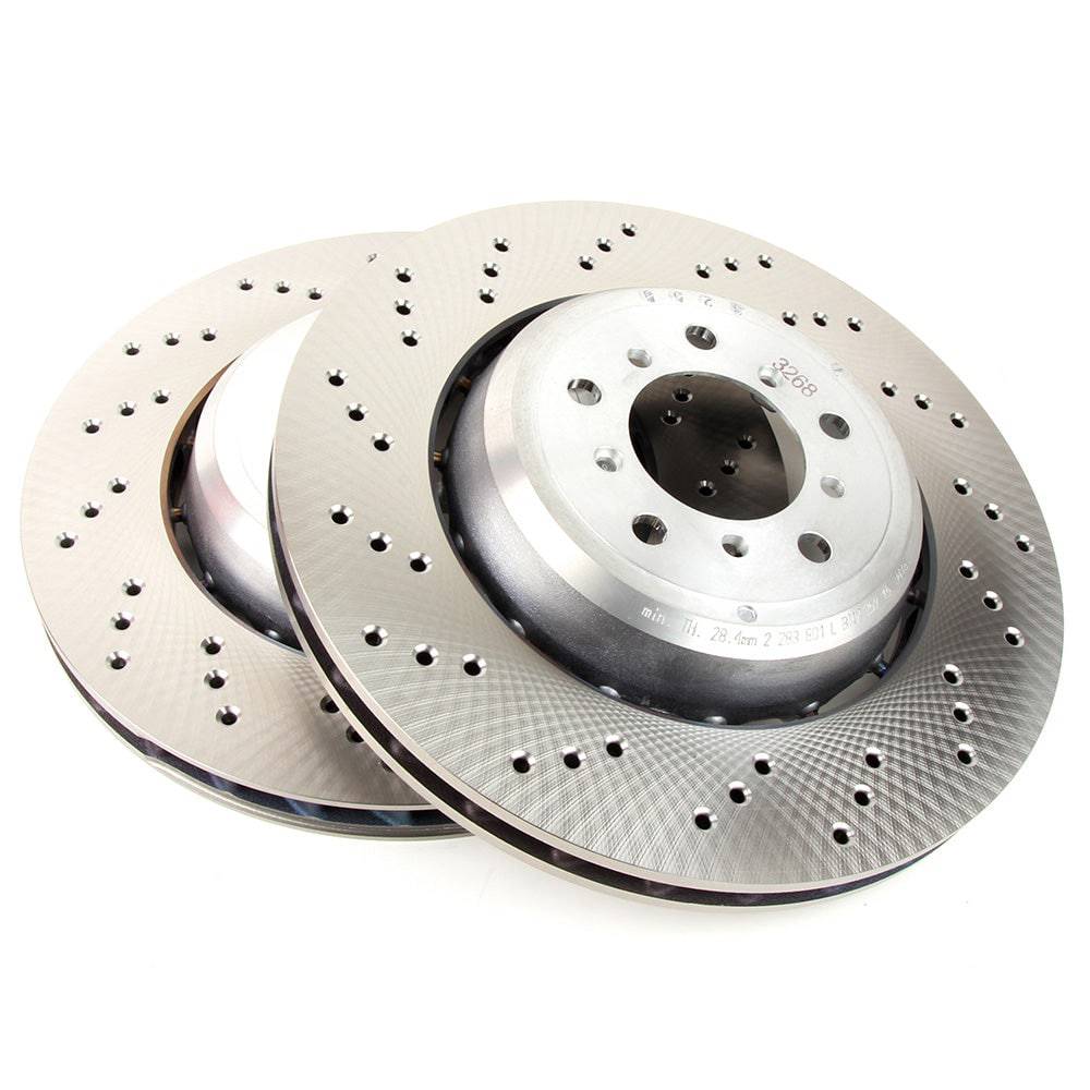 Cross-Drilled Floating Brake Disc/Rotor Set - Front - Clickable Automotive