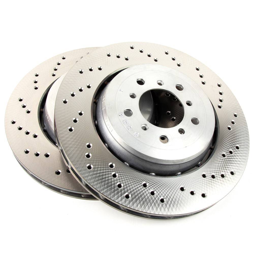 Cross-Drilled Floating Brake Disc/Rotor Set - Front - Clickable Automotive