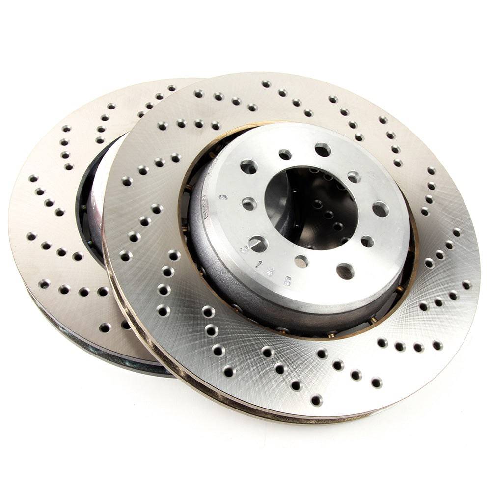 Cross-Drilled Floating Brake Disc/Rotor Set - Front - Clickable Automotive