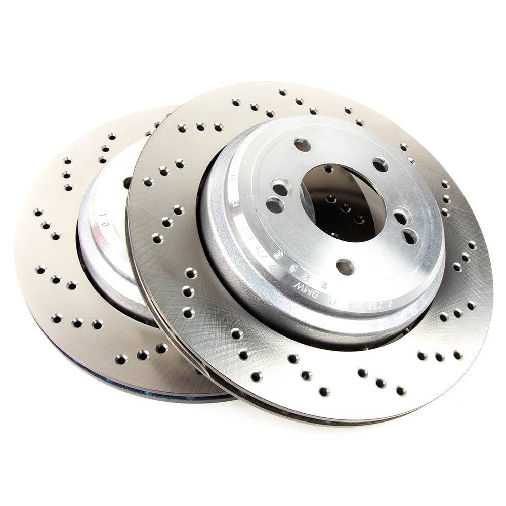 Cross-Drilled Floating Brake Disc/Rotor Set - Rear - Clickable Automotive