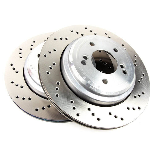 Cross-Drilled Floating Brake Disc/Rotor Set - Rear - Clickable Automotive