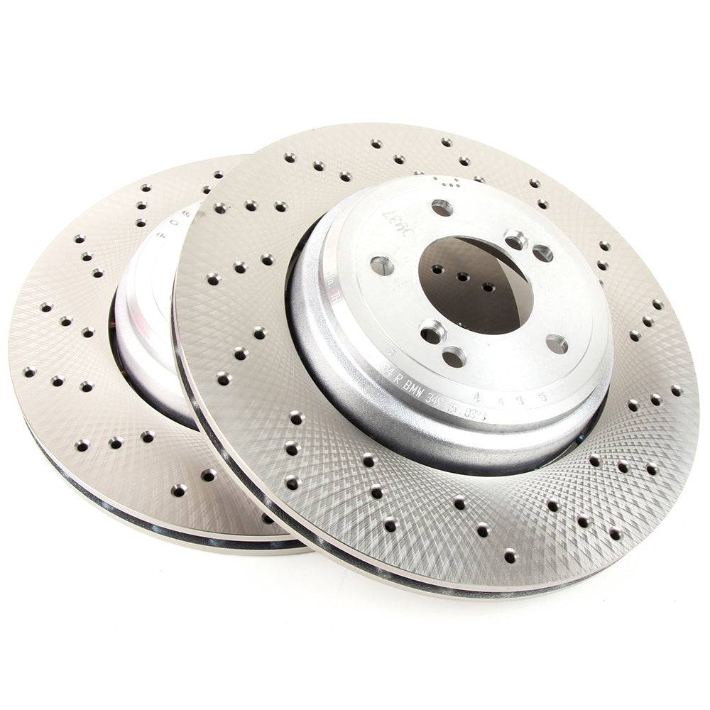 Cross-Drilled Floating Brake Disc/Rotor Set - Rear - Clickable Automotive